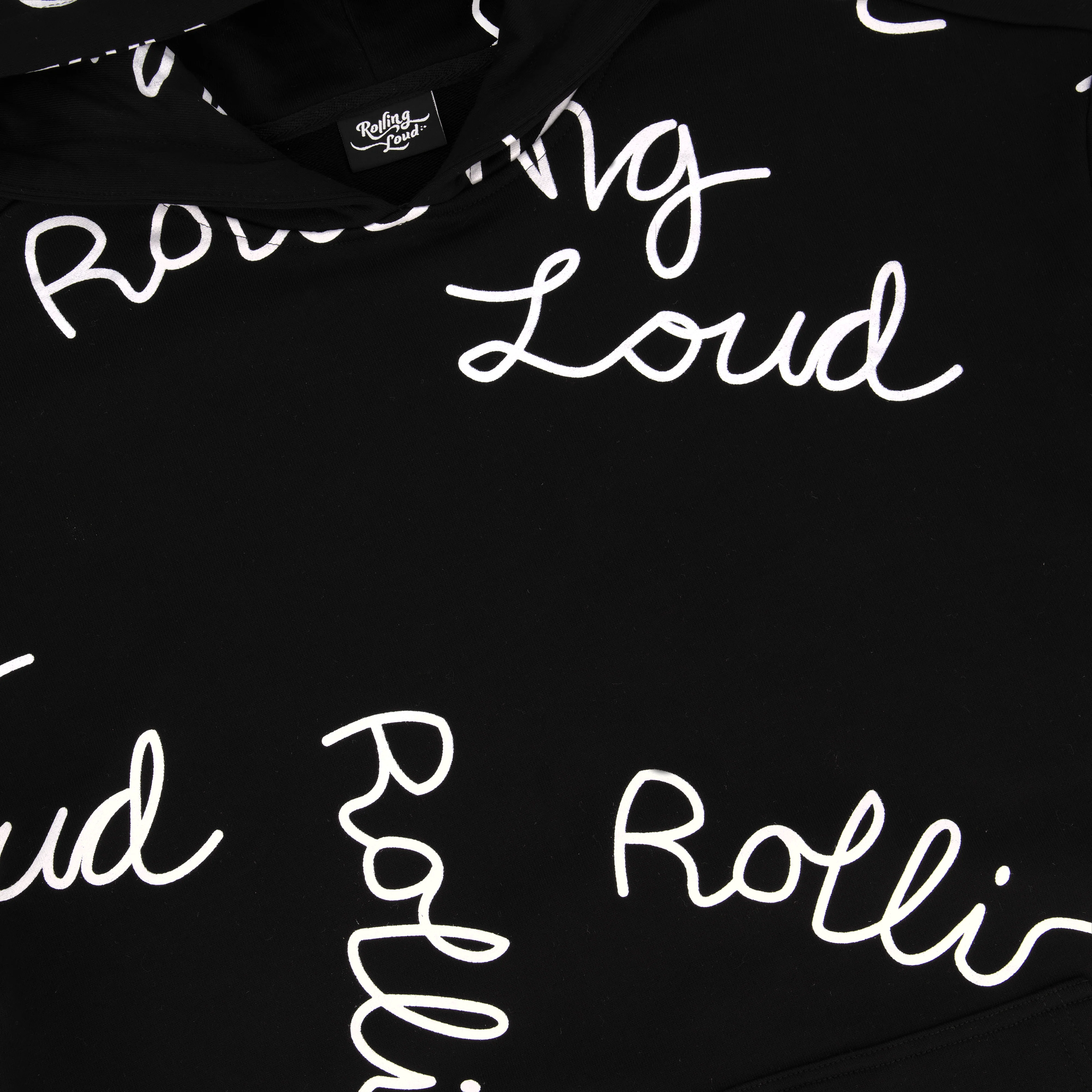 AOP Script Hoodie Black - Image 3