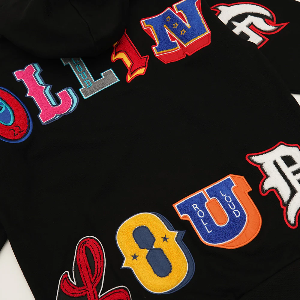 Big Chenille Zip-Up Sweatshirt - Black - Image 3
