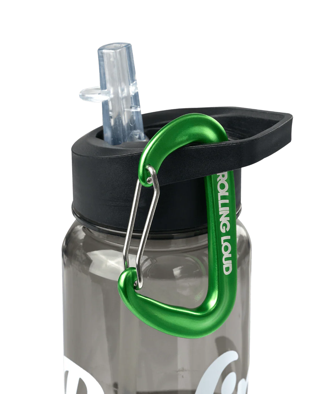 Nalgene Water Bottle w/ Carabiner Frosted Coal - Image 2