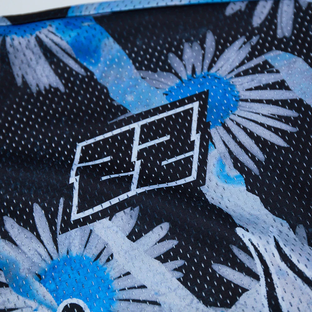 Oversized Blue Mesh Football Jersey - Image 5