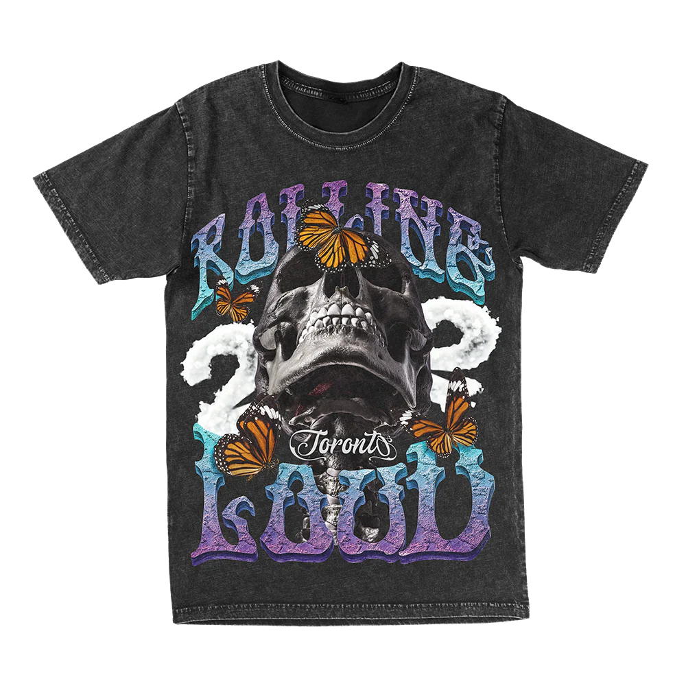 RL Black Skeleton T Shirt Washed Toronto 22'
