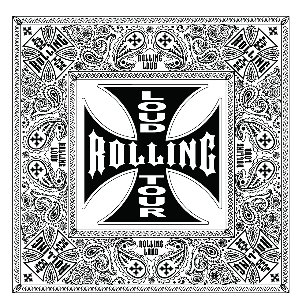 RL Cross White Bandana
