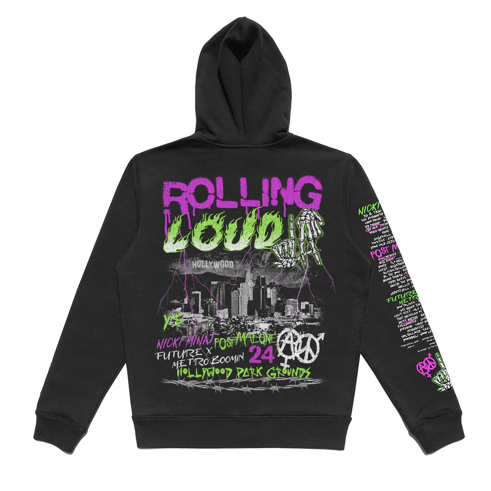 RL LA 24 City of Sinners Full Zip Black Lineup Hoodie