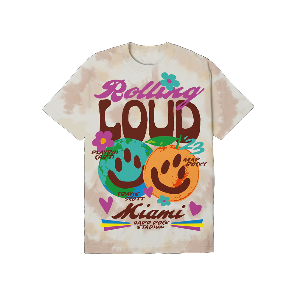 RL Miami 23 Happy Vintage Tan Tie Dye Tee