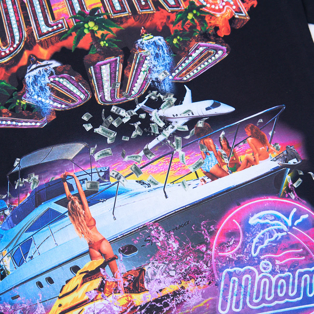 RL Miami 23 Yacht Party Bling Black Lineup Tee - Image 3