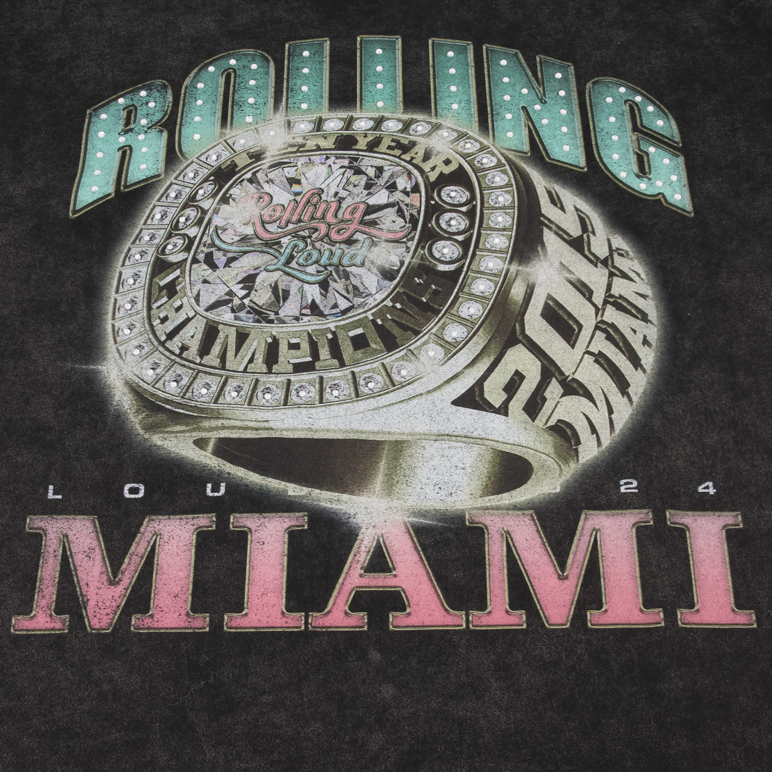 RL Miami 24 Ring Bling Washed Black Lineup Tee - Image 3