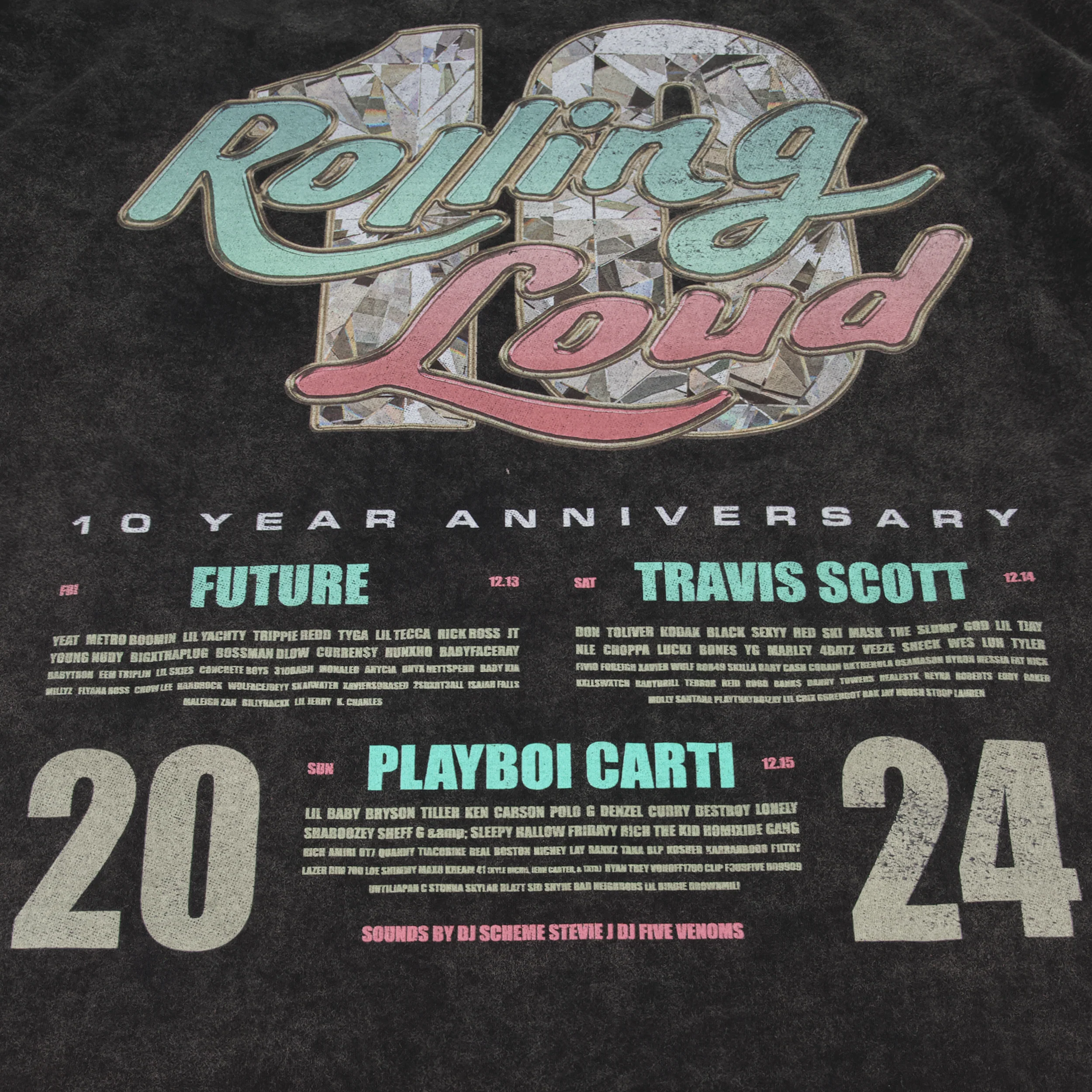 RL Miami 24 Ring Bling Washed Black Lineup Tee - Image 4