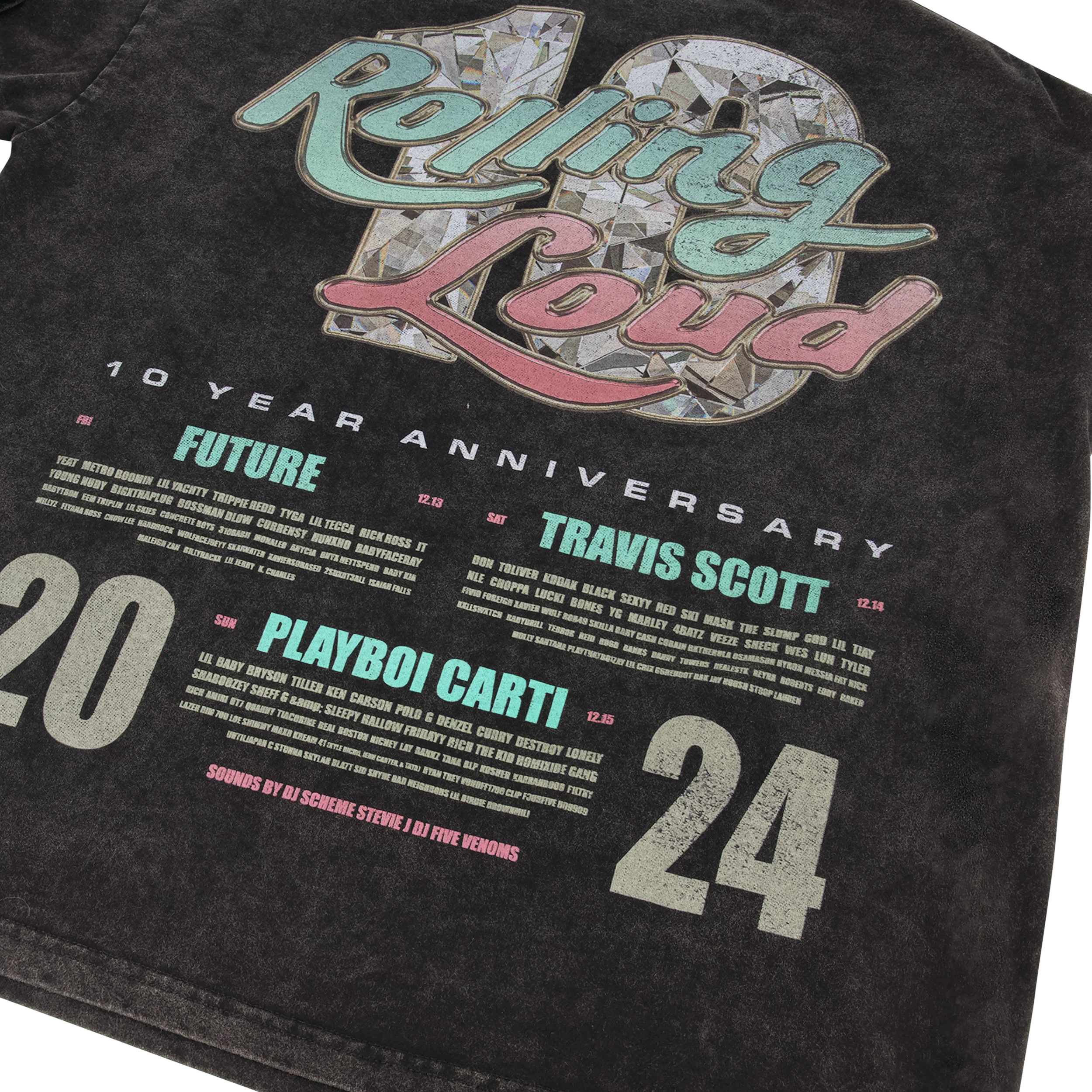 RL Miami 24 Ring Bling Washed Black Lineup Tee - Image 5