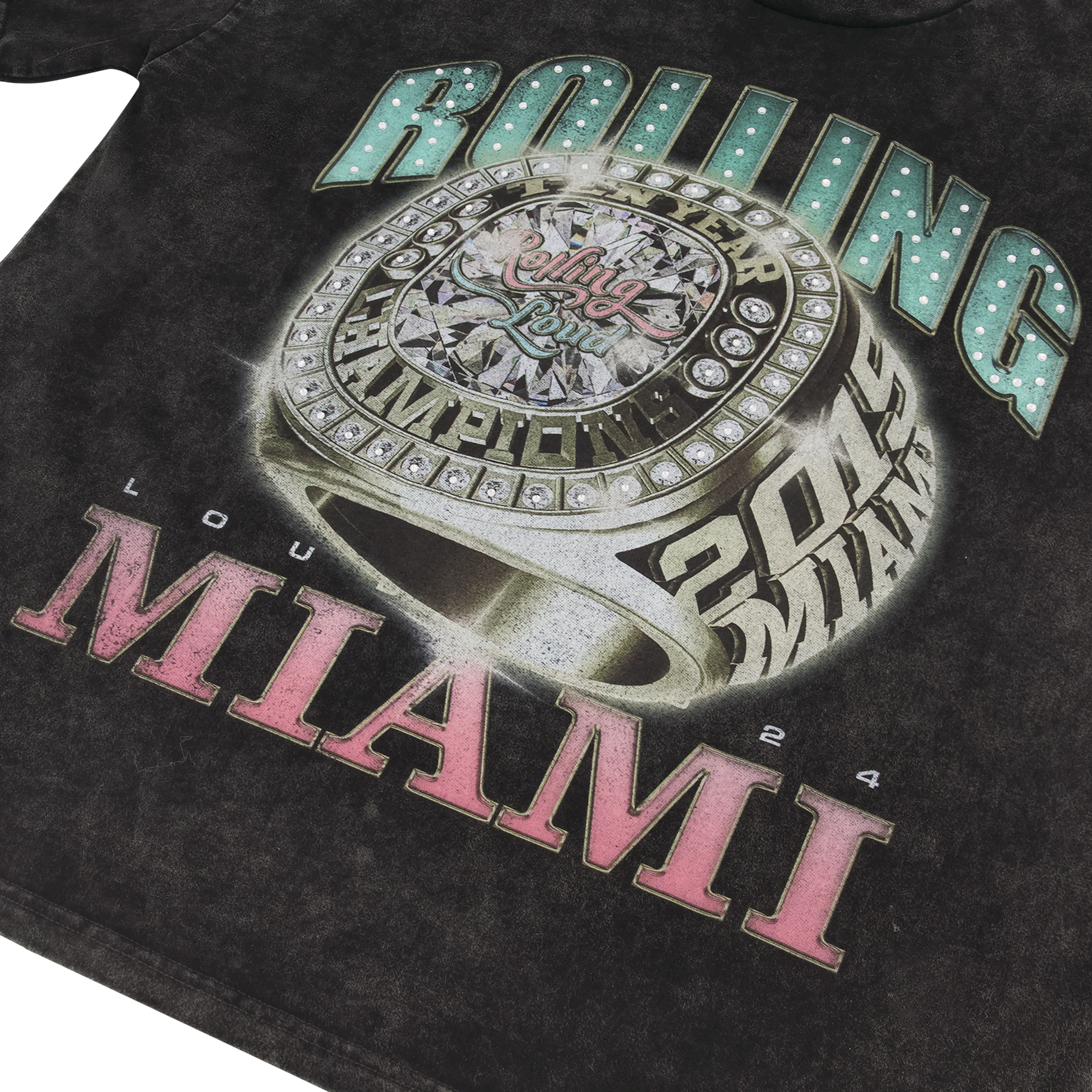 RL Miami 24 Ring Bling Washed Black Lineup Tee - Image 6
