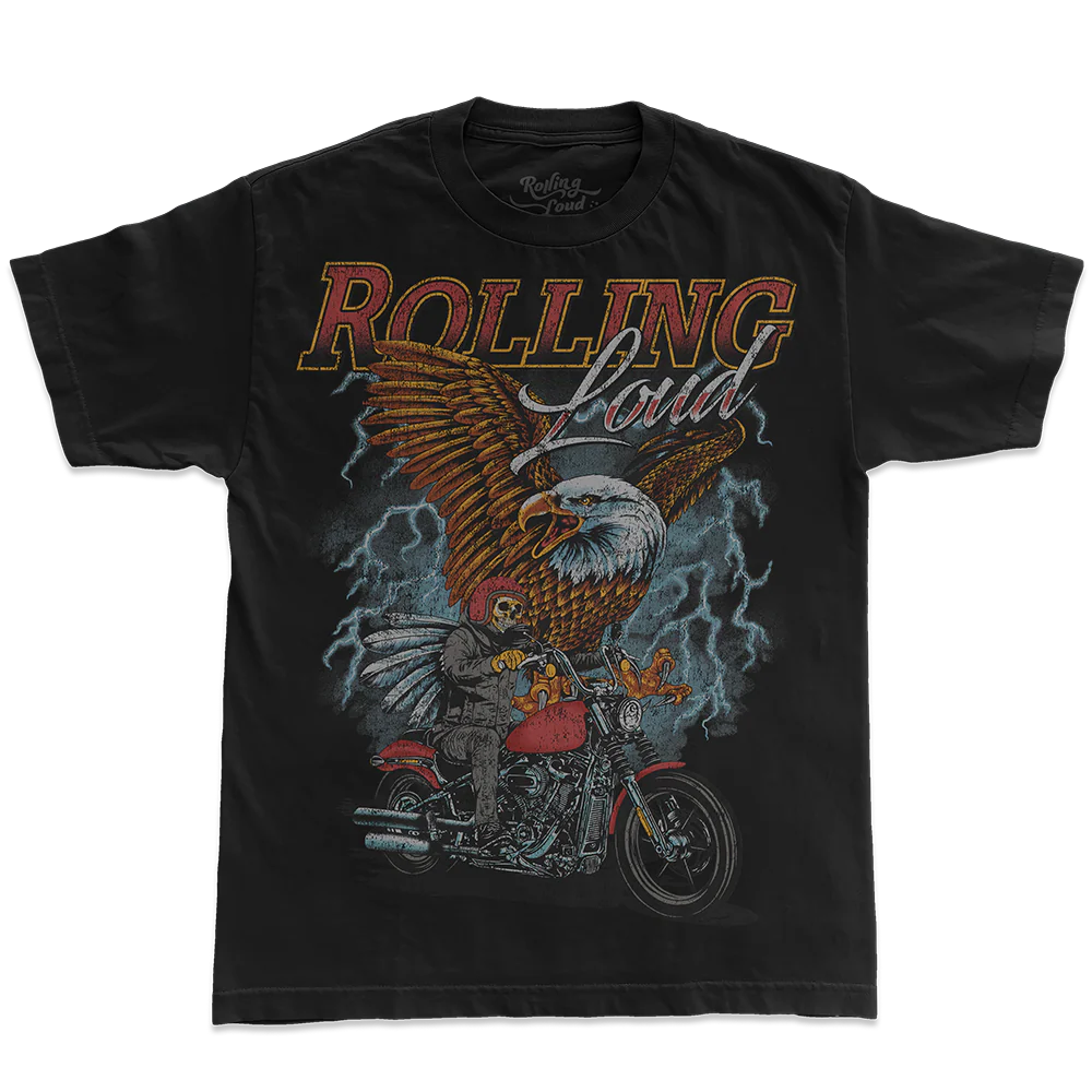 RL Moto Eagle Black Tee