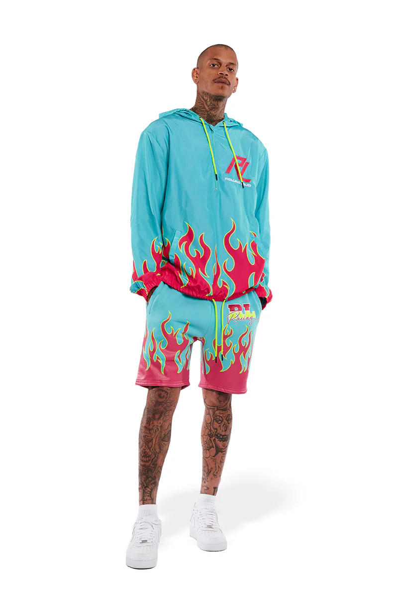 RL Moto Flames French Terry Shorts - Image 3