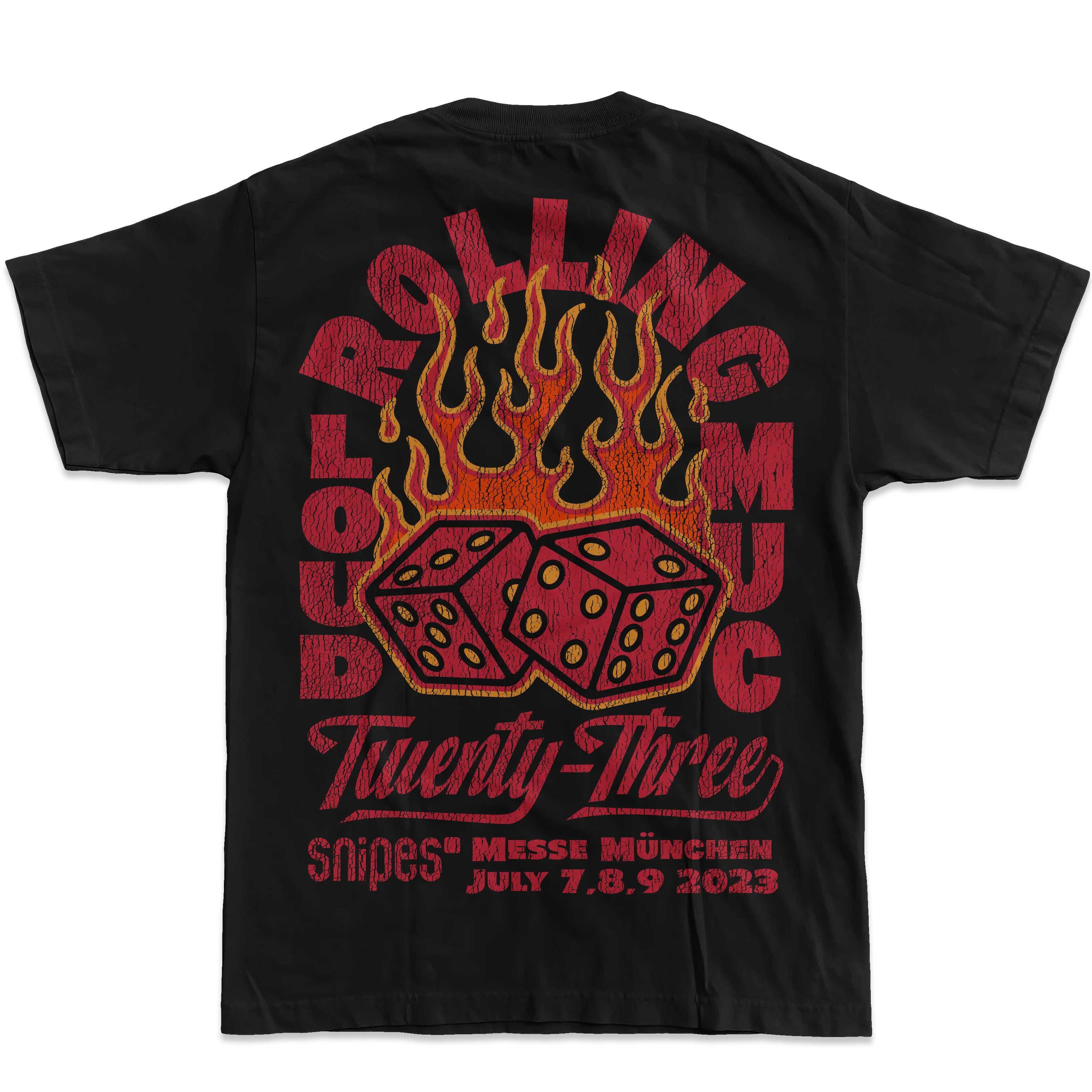 RL Munich 23 Flaming Dice Black Lineup Tee