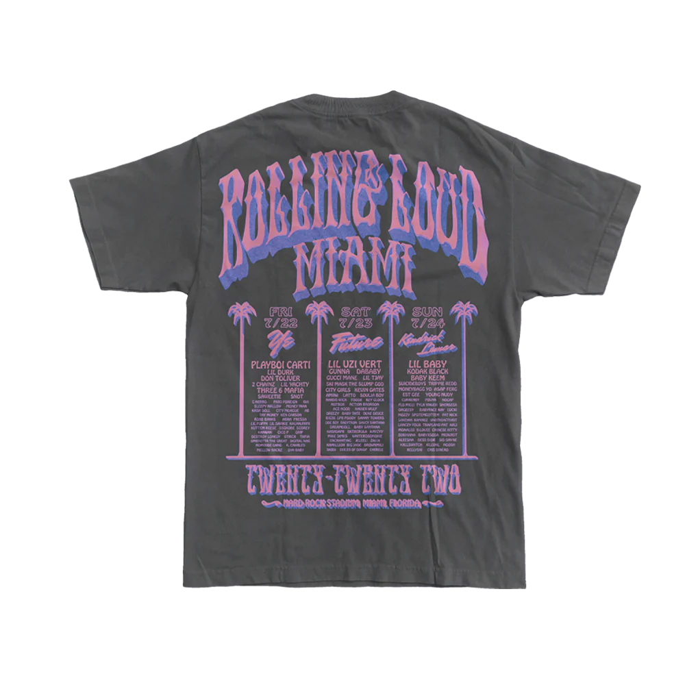 RL Palms T Shirt Grey Miami 22 - Image 2