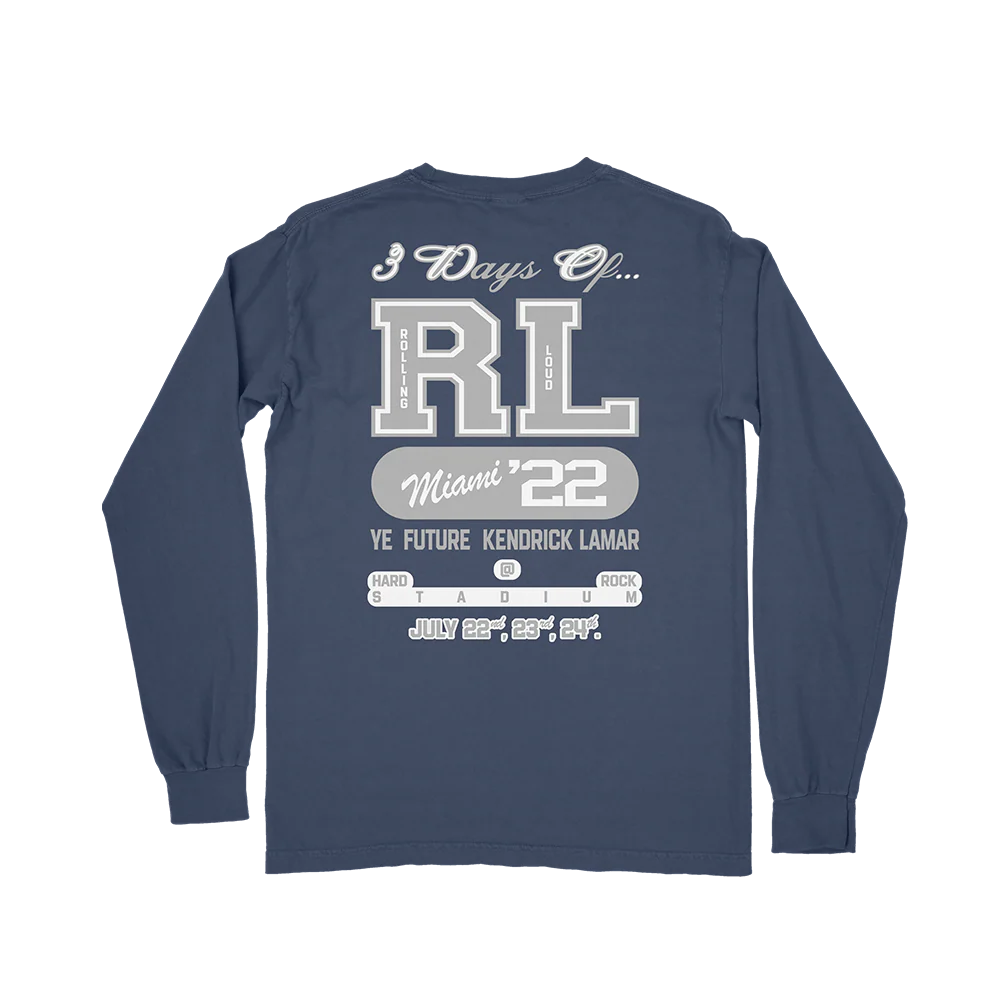 RL Panther Varsity LS Tee Navy Miami 22 - Image 2