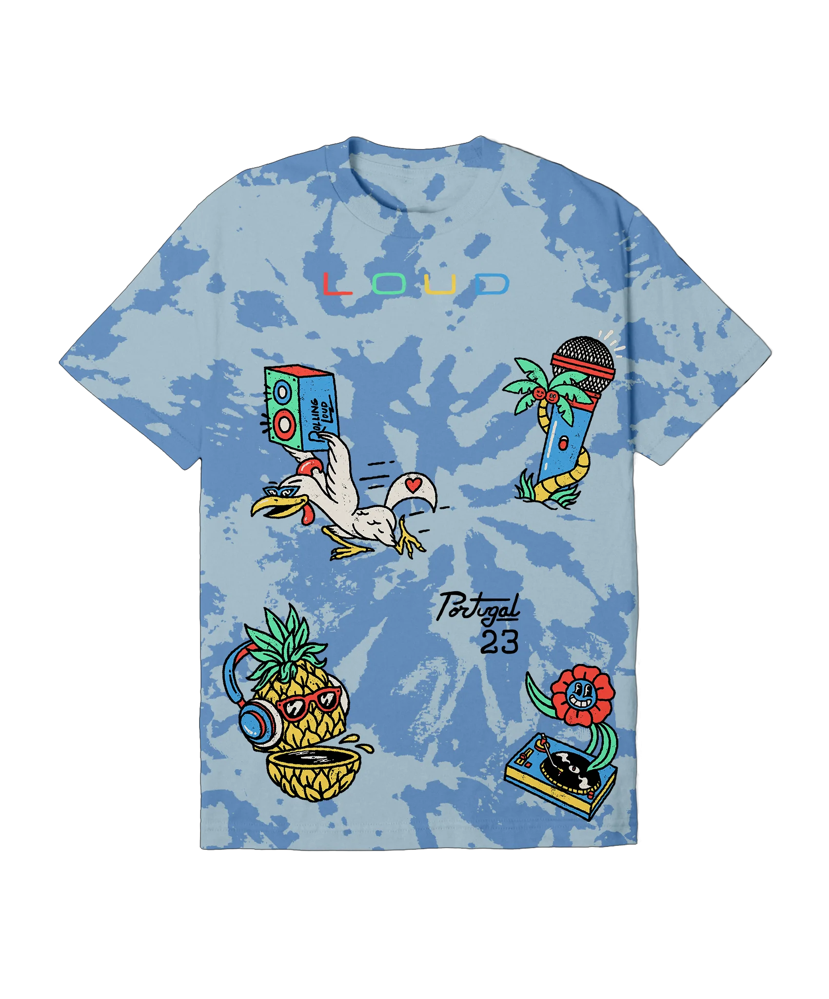 RL Portugal 23 Loud N Friends Blue Cloud Dye Lineup Tee