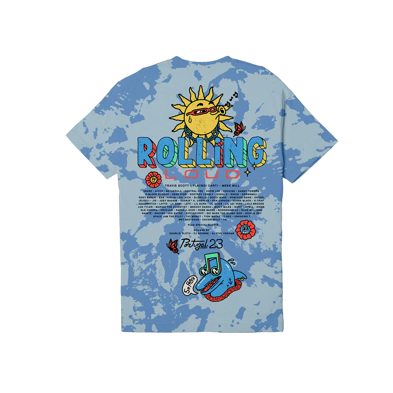 RL Portugal 23 Loud N Friends Blue Cloud Dye Lineup Tee - Image 2