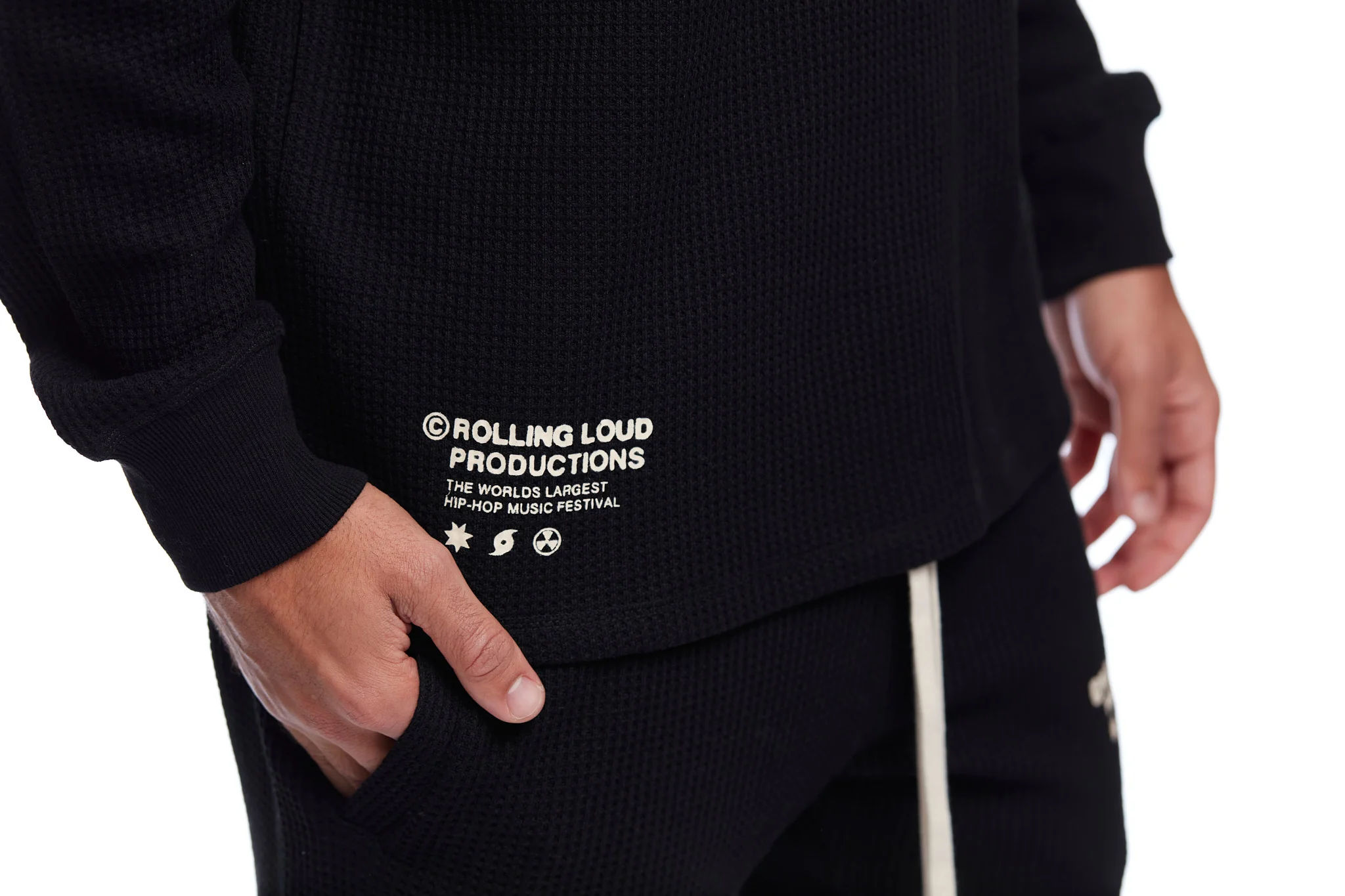 RL Productions Waffle Long Sleeve Black - Image 3