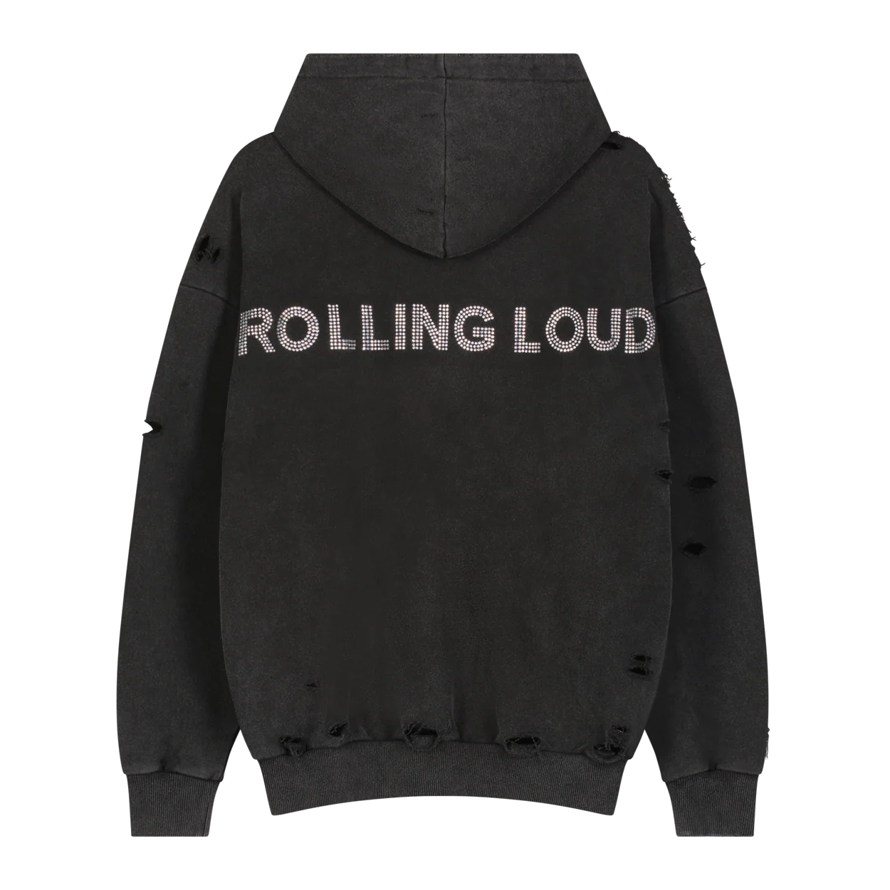 RL Rhinstone Logo Vintage Black Hoodie - Image 2