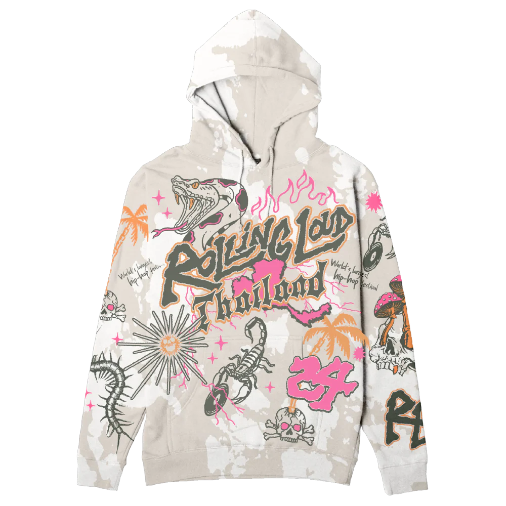 RL Thailand 24 Scrawling Loud Cement Tiedye Lineup Hoodie