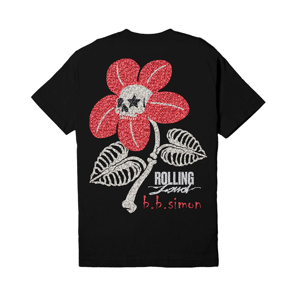 RL x BB Simon Swarovski Crystal Black Flower Tee