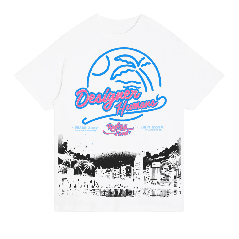 Designer Humans x Rolling Loud T Shirt White Miami 2022