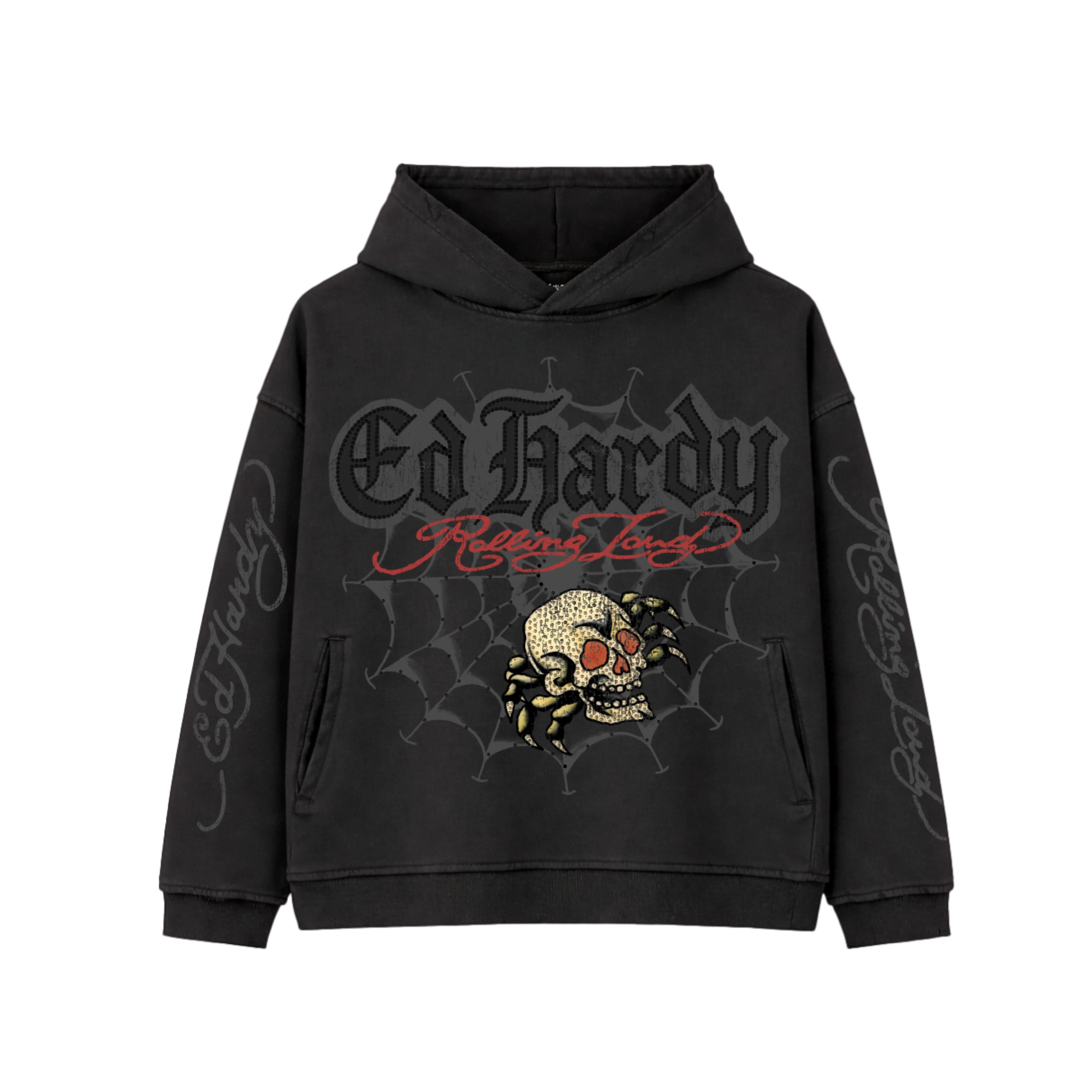 RL X ED HARDY SKULL WEB HOODIE