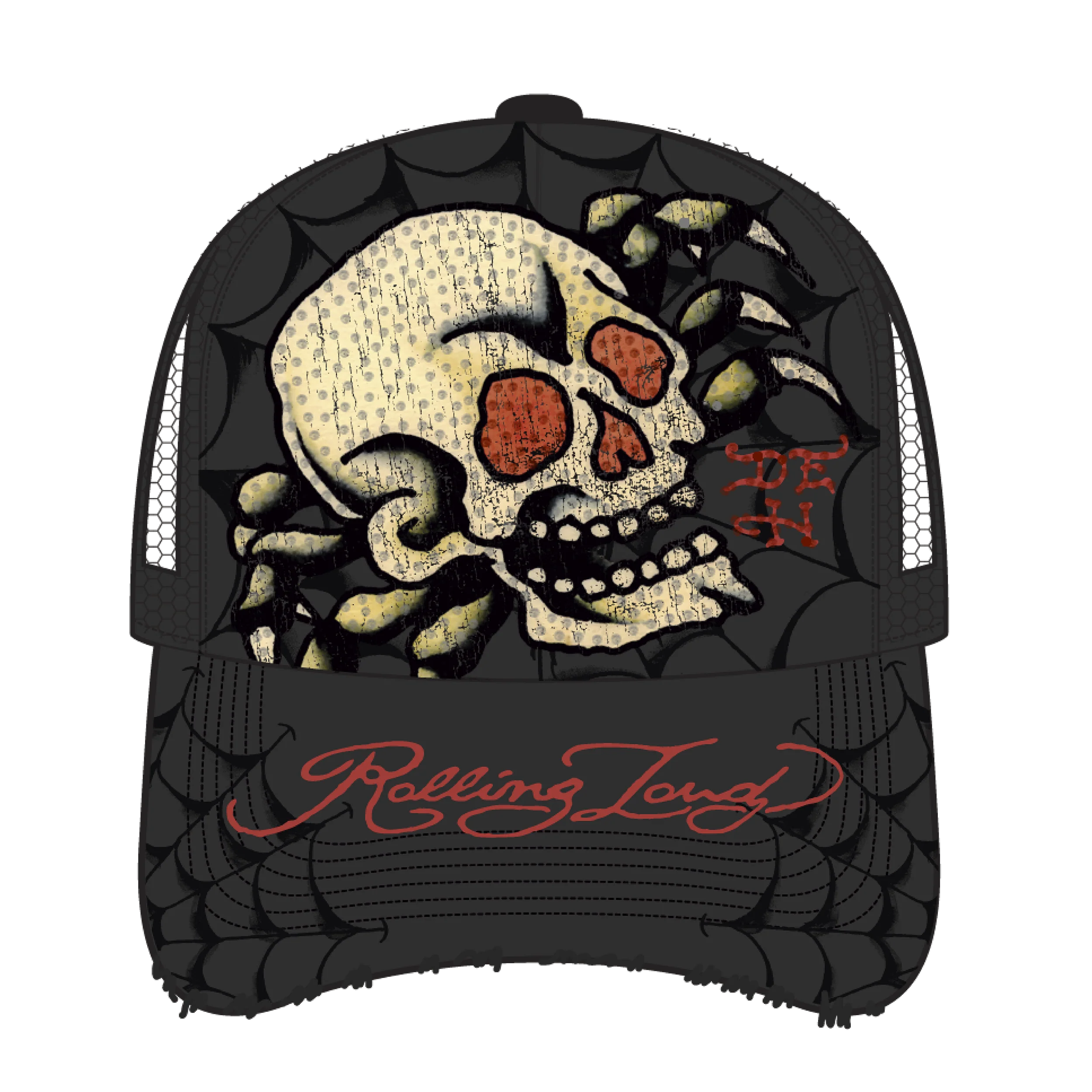 RL X ED HARDY SKULL TRUCKER HAT
