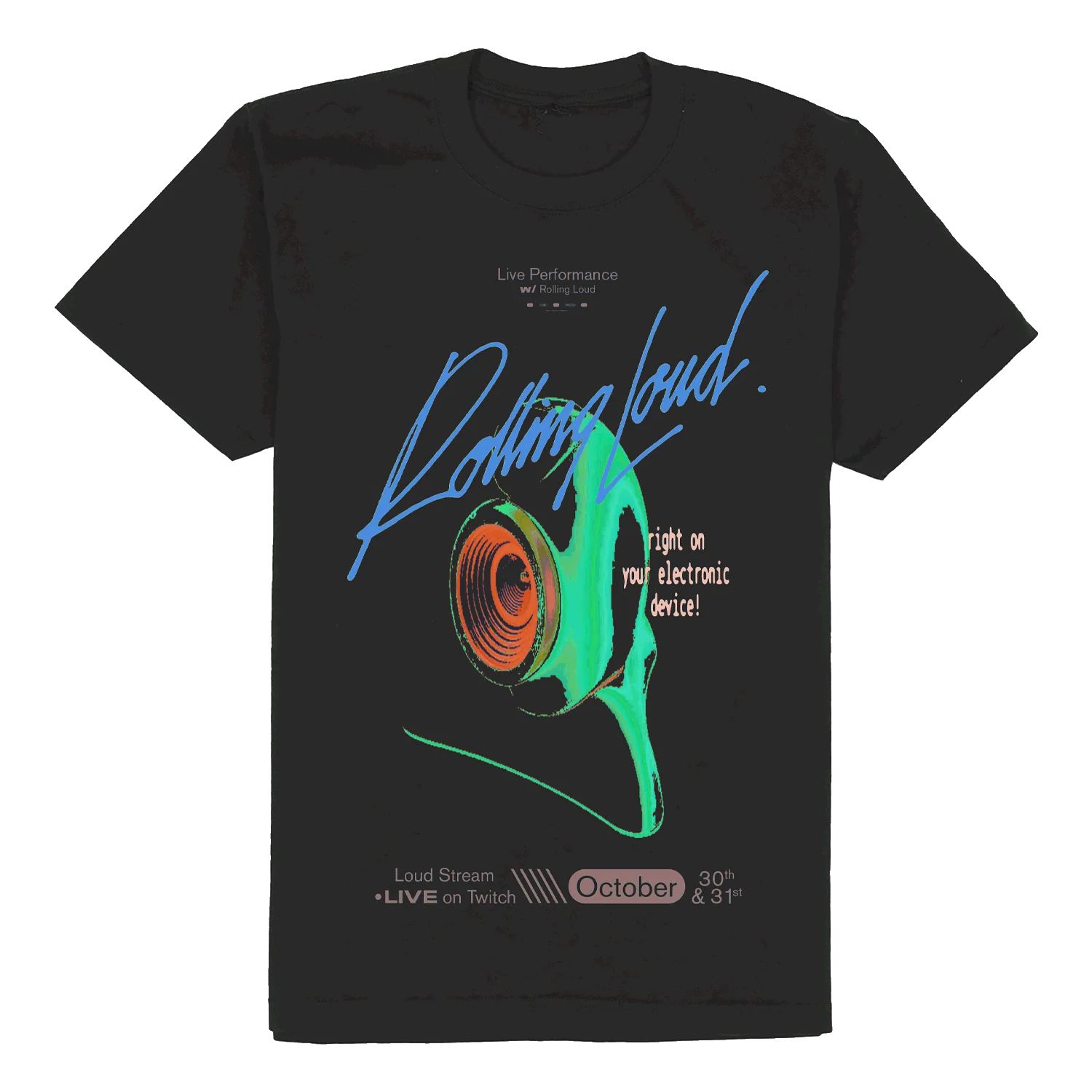 Rolling Loud Stream Vintage Black Tee