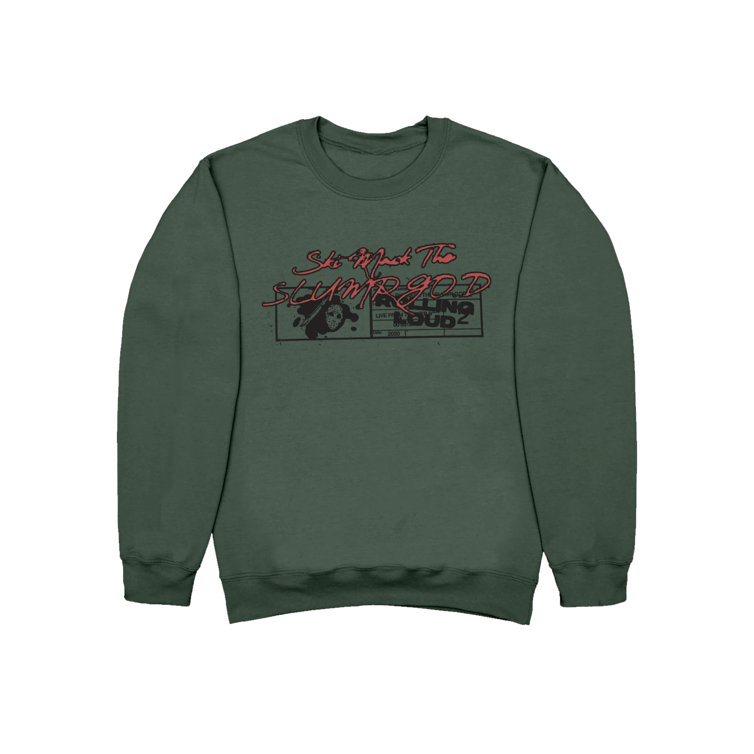 Ski Mask The Slump God x Rolling Loud Olive Sweatshirt