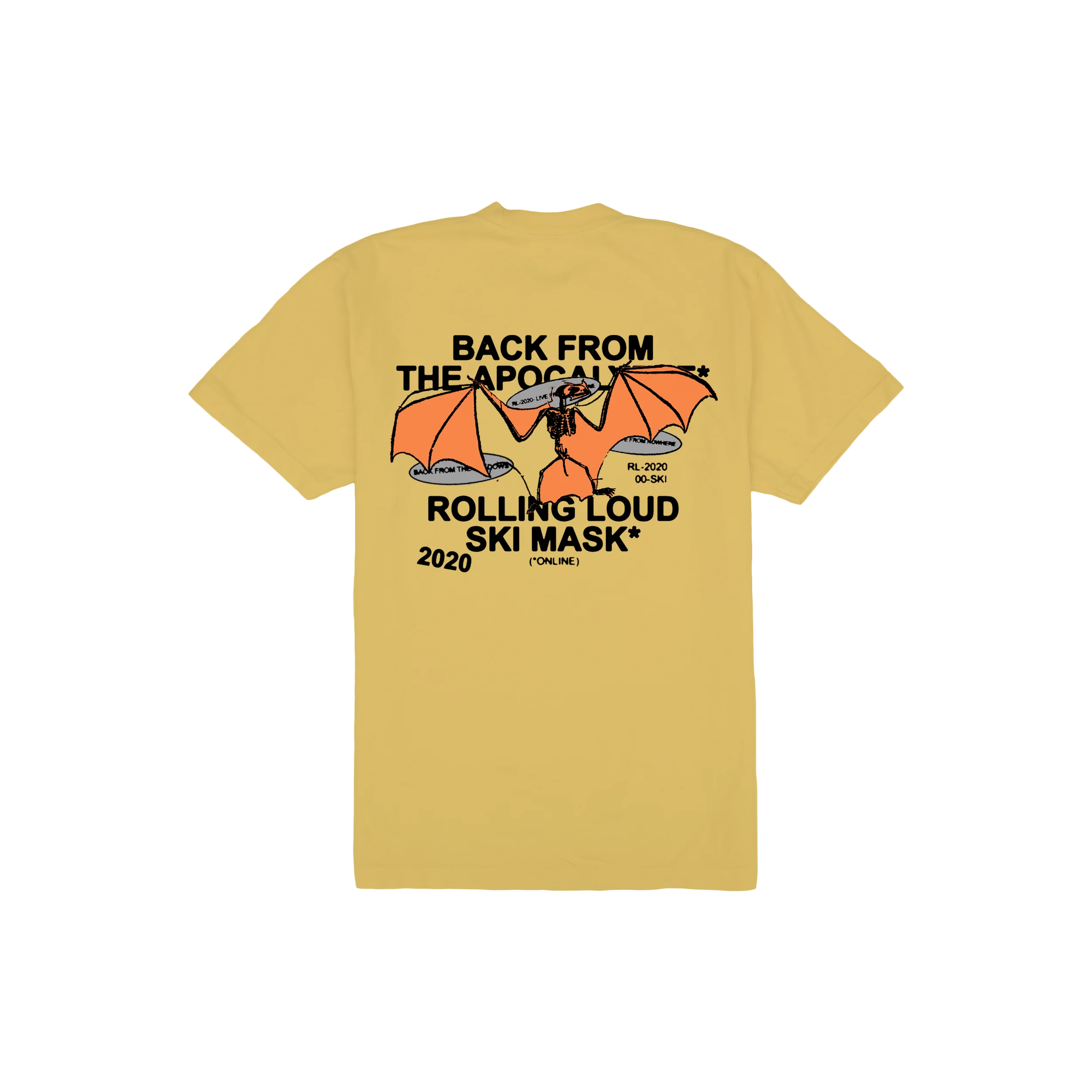 Ski Mask The Slump God x Rolling Loud Yellow Vintage T Shirt - Image 2