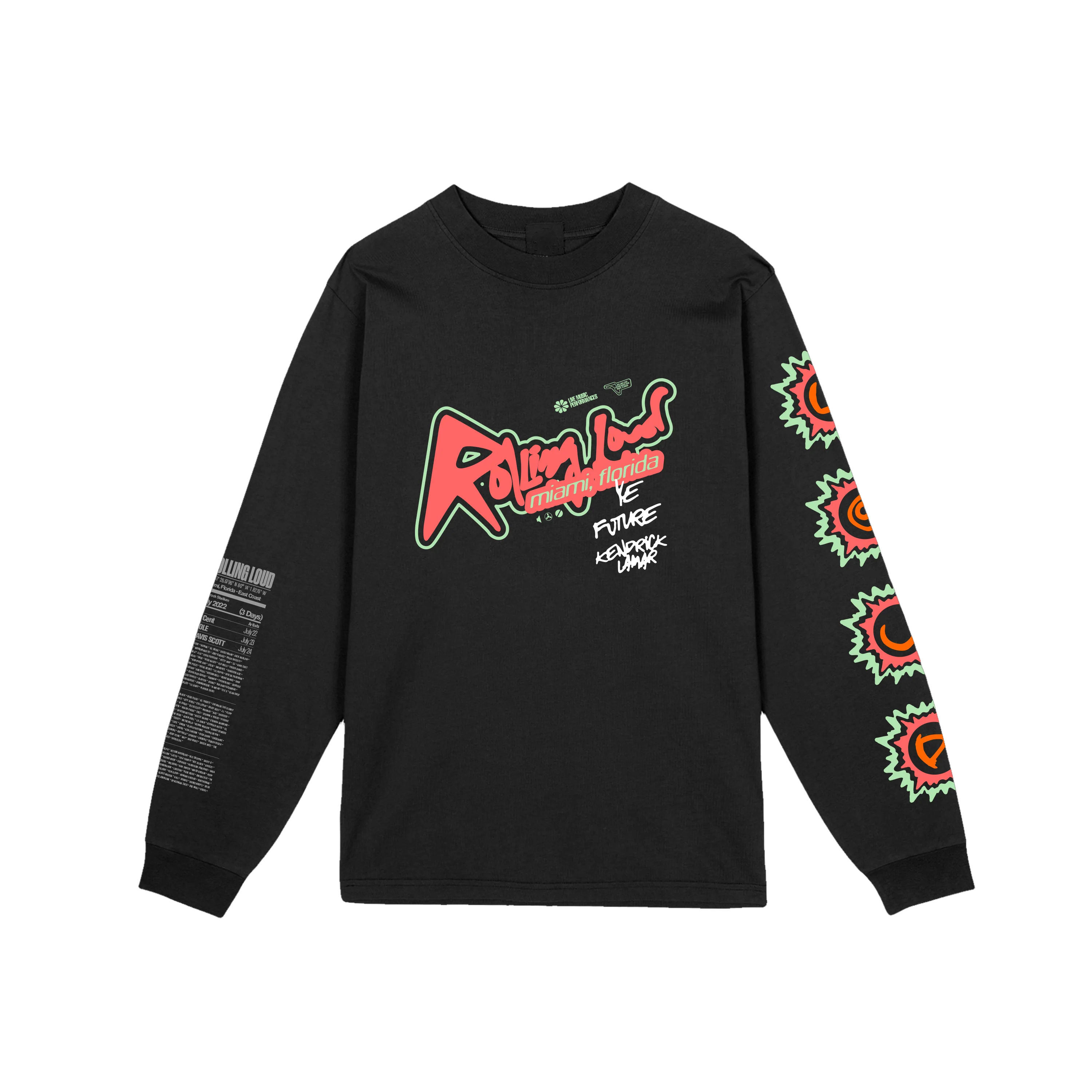 Splash Raft Long Sleeve Black Tee Miami 22 - Image 2