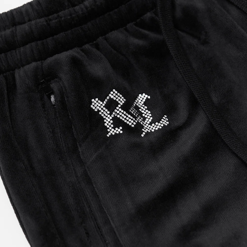 Womens Bunny Bae Bar Velour Track Pants - Image 3