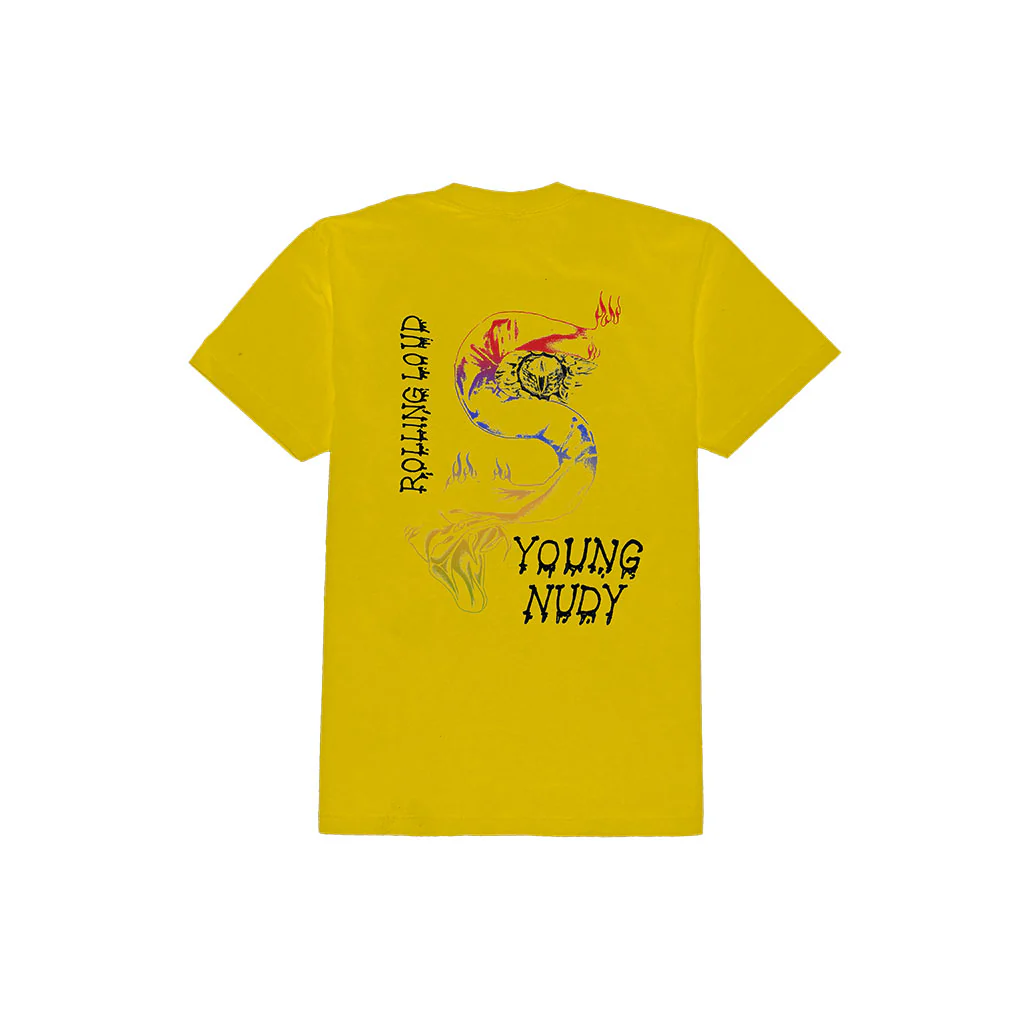 Young Nudy x Rolling Loud Yellow Vintage Tee - Image 2